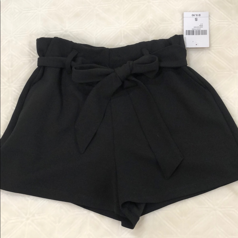 Black Paper Bag Shorts